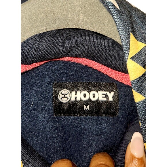 Hooey Sweatshirt Youth M Black Aztec Design Hoodie W/ Logo Sleeve & Pouch - Picture 2 of 6